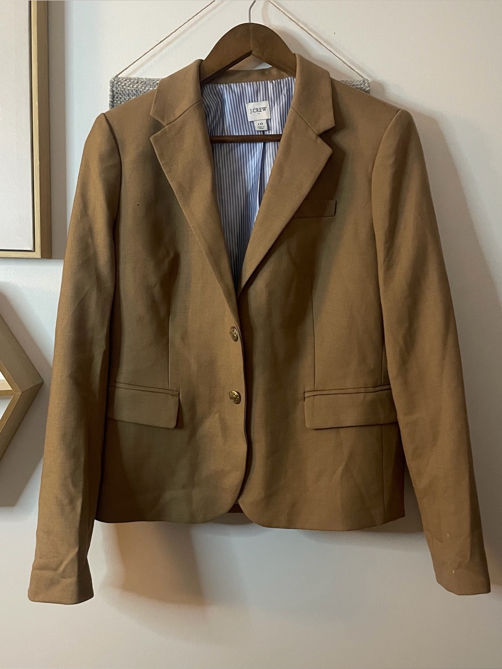 J. Crew Women's Wool blend Camel/Tan Blazer Jacket size 10